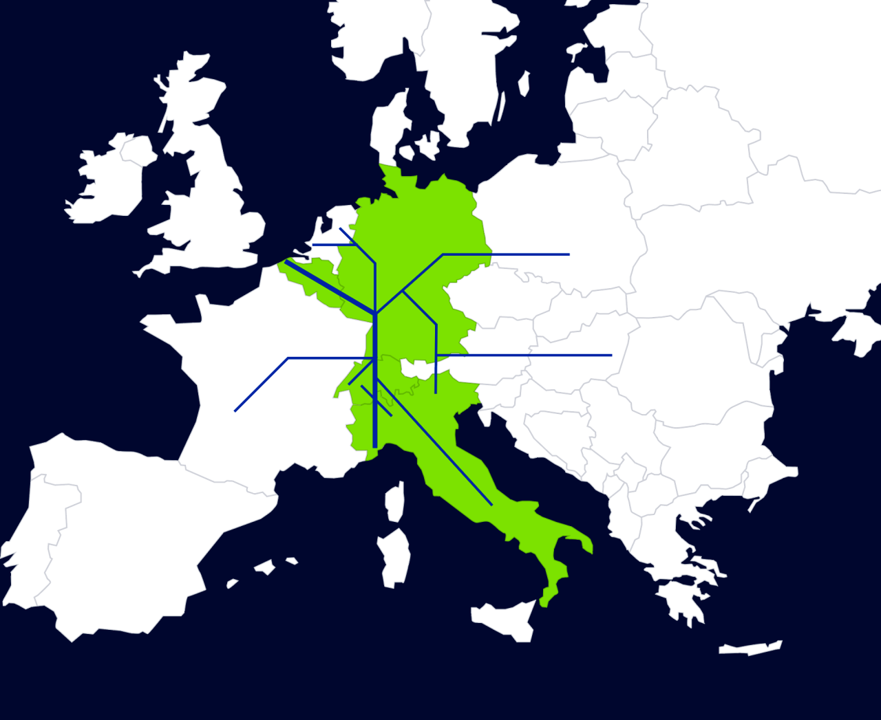 Europakarte BLS Cargo
